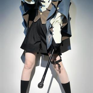 原创叙事诗Lolita小侦探正太王子装短裤子衬衫马甲斗篷日常洛丽塔