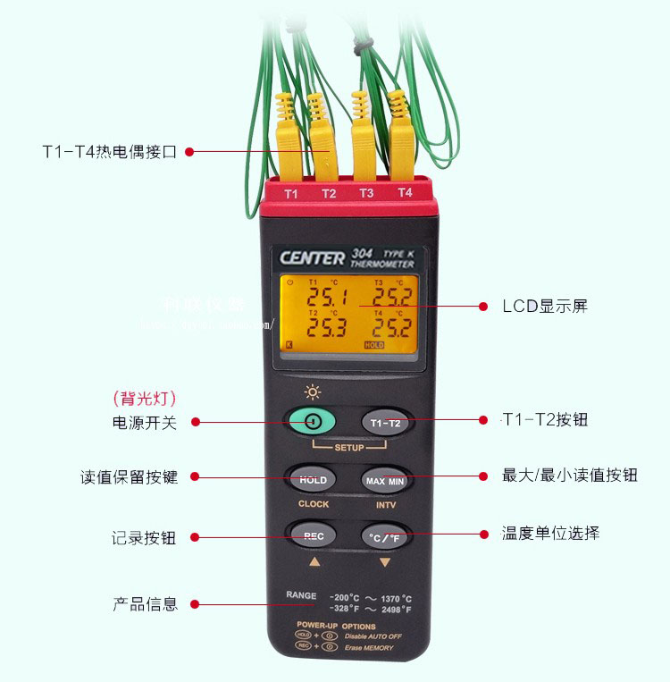 群特CENTER-304温度计309炉温仪