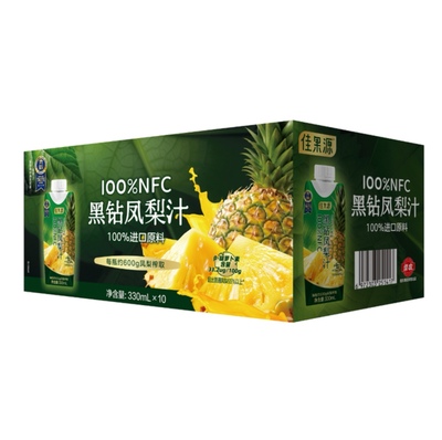 山姆正品代购  佳果源 100%NFC黑钻凤梨汁330ml*10