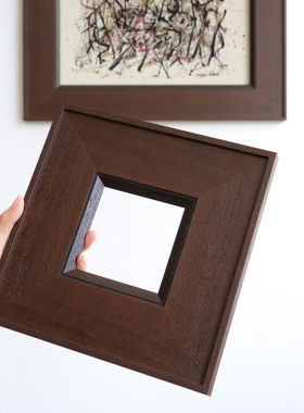 定制画框 美式复古典油画框法式胡桃色中古风现代简约定做实木框