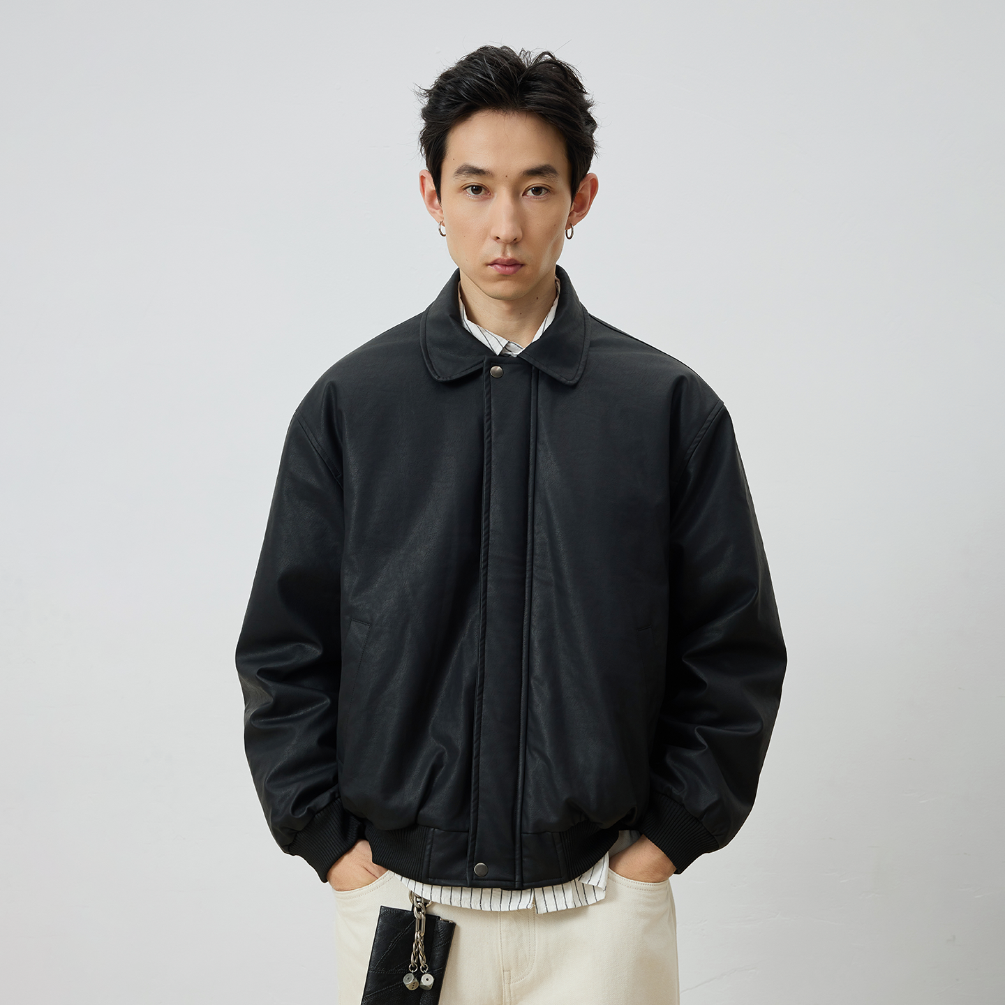 REOCHA热呈25秋冬男女皮衣夹棉日系休闲cleanfit皮衣翻领保暖棉服