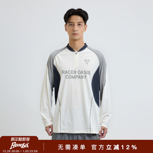 REOCHA热呈25秋冬半拉链速干骑行情侣拼接运动长袖 t男