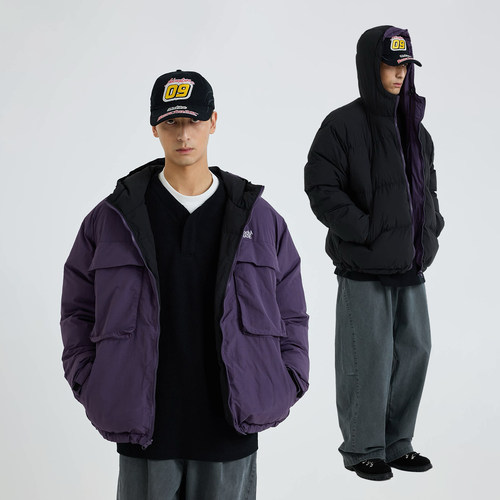 REOCHA热呈25新款「双面穿」秋冬面包服棉衣夹棉连帽冲锋衣暖外套
