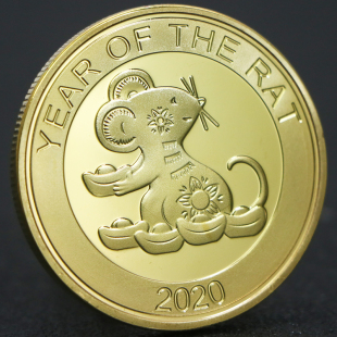 鼠年纳福纪念章2020指尖硬币幸运币吉祥物金币生肖用品乔迁之喜