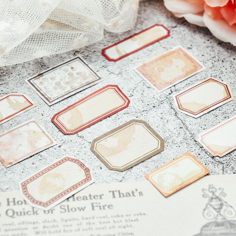 茱迪手工素材咖啡渍标签