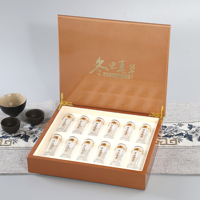 木质冬虫夏草包装盒高档那曲虫草礼盒12瓶木盒礼品盒子高级感空盒