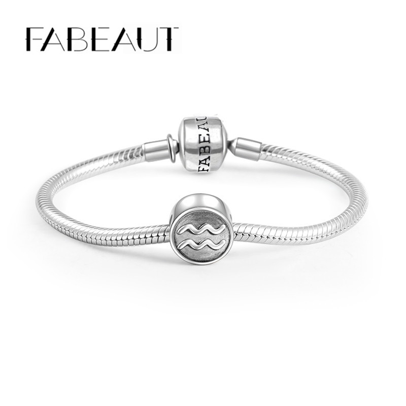 fabeaut水瓶座12星座手链925纯银转运手链送女友纪念日生日礼物