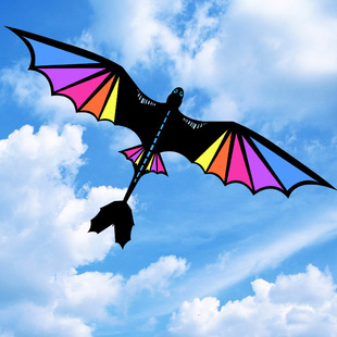 潍坊筝乐风筝 彩翼龙风筝 飞龙风筝闪电夜煞翼龙 无牙仔 新手好飞