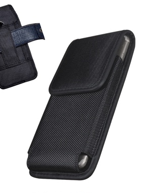 黑色穿皮带竖款手机挂腰包男士超薄运动尼龙手机包隐形老中年通用