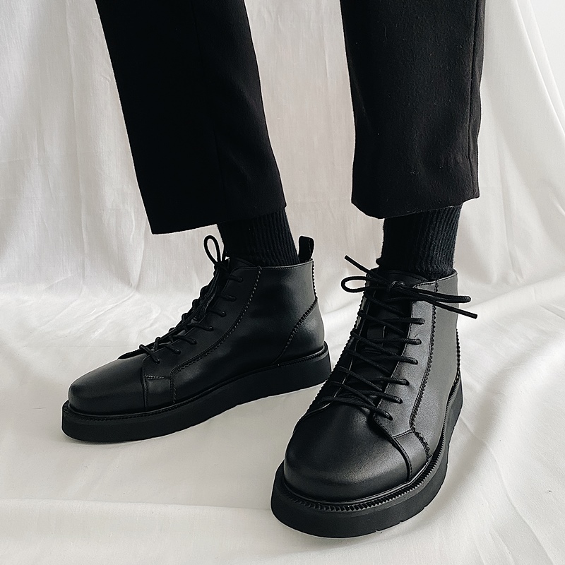 TWENTYFIVE轻熟风高帮皮鞋厚