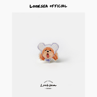 Looksea official可爱潮流小狗发夹学生卡通刘海夹侧边创意发卡