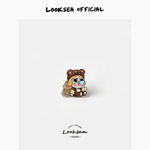 Looksea official趣味腮帮子哭娃发夹气质刘海夹女孩侧边夹鸭嘴夹