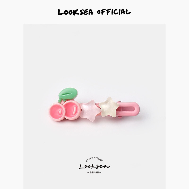 Looksea official甜美仿真水果星星发夹趣味碎发侧边夹少女刘海夹