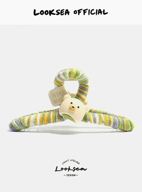 Looksea officia卡通树脂熊头毛线抓夹女秋冬简约女后脑勺鲨鱼夹