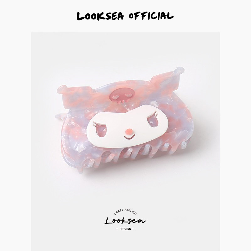 Looksea official紫米醋酸发夹可爱狗抓夹女后脑勺鲨鱼夹子