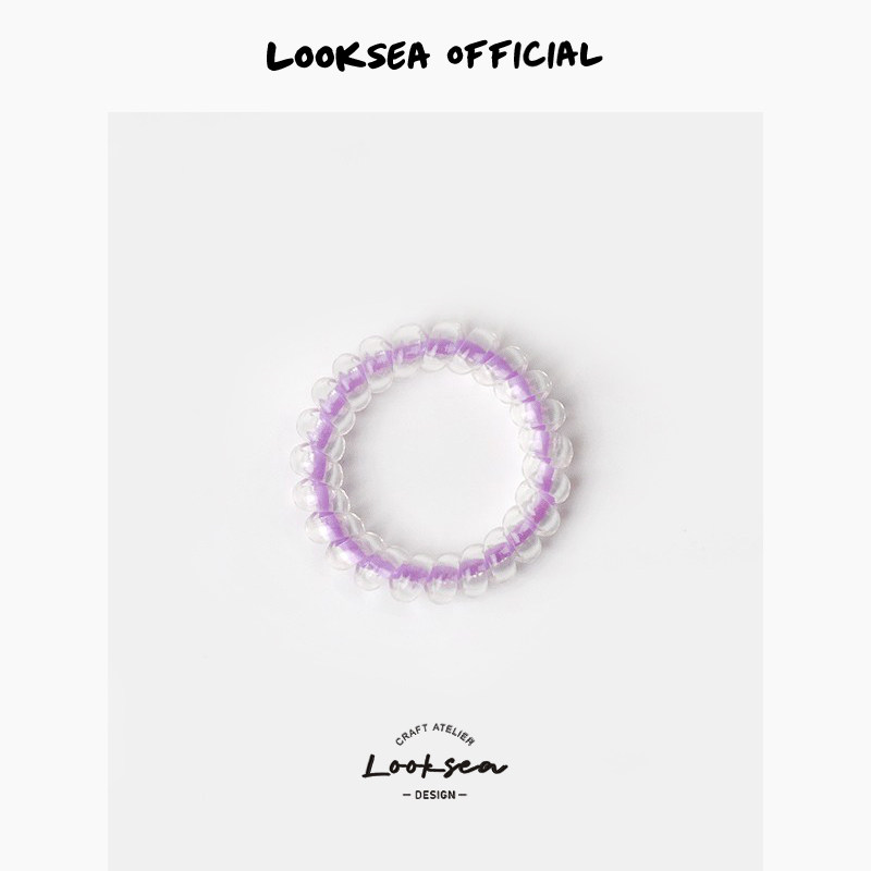 Looksea official气质透色发圈甜美果冻多巴胺电话圈女高马尾发绳