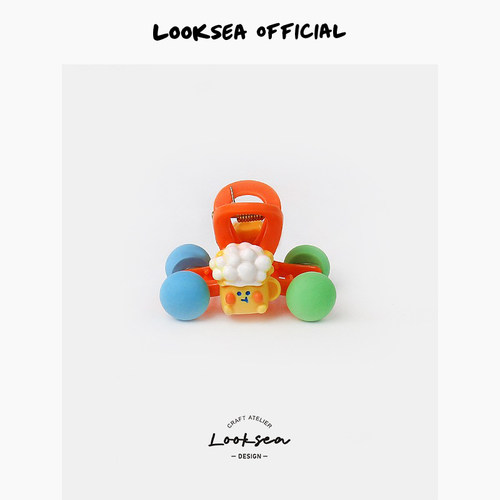 Looksea official可爱仿真食物小抓夹卡通后脑勺女半扎发刘海发夹