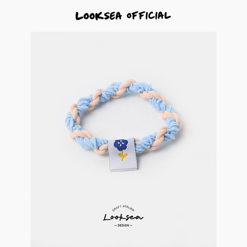 Looksea official彩色系列编织基础款发圈花朵皮筋少女扎发头绳