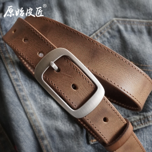 腰带真皮女士复古针扣纯牛皮 牛仔裤 原始皮匠 手工头层牛皮带男士