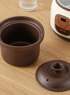 电炖锅通用内胆1.8/2.8/3.8L配件黑紫砂锅白瓷盖陶瓷盖