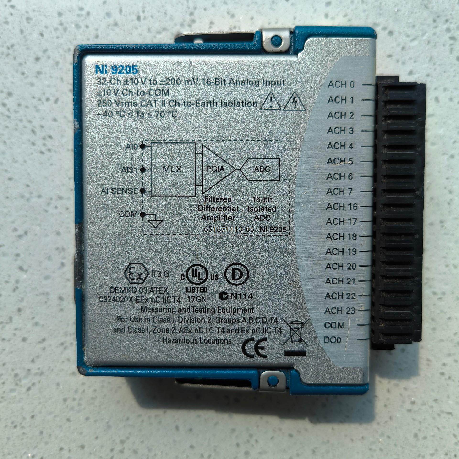 NI 9205数据采集模块，端子口实物图功能ok