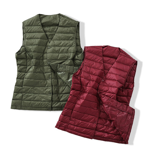 轻薄羽绒马甲男V领背心