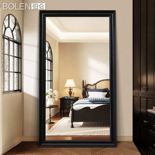 BOLEN赫本风黑色粗边框全身镜