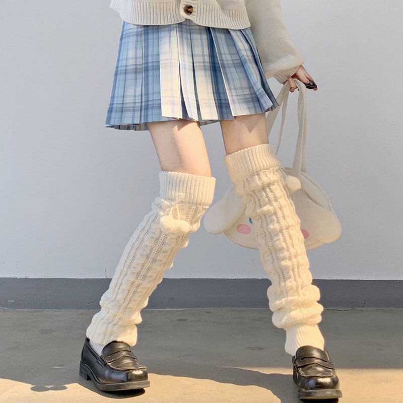 加长70cm袜套保暖针织长筒过膝袜jk秋冬白色毛球腿套Lolita堆堆袜,女士内衣/男士内衣/家居服,长筒袜,淘宝优惠券,粉丝福利购,淘宝优惠卷