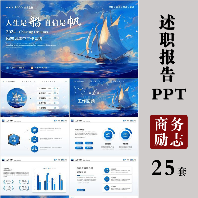 ppt模板高级感年终度总结述职报告工作汇报计划简约商务动态模版