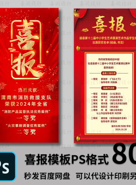 PS金色红喜报销售冠军模板素材信托贺报海报比赛排版设计代做制作