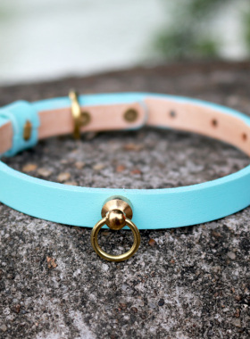 定制狗狗牛皮项圈用品狗刻字吊牌猫咪脖套铃铛小型犬贵宾脖子颈圈