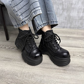 艺鞜2026年春夏款 小个子厚底真皮系带镂空短靴马丁靴7cm罗马凉靴