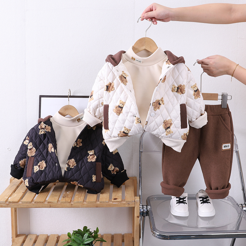 男宝宝冬装棉衣外套加厚1岁半2七6九9十个月婴儿衣服分体冬季套装