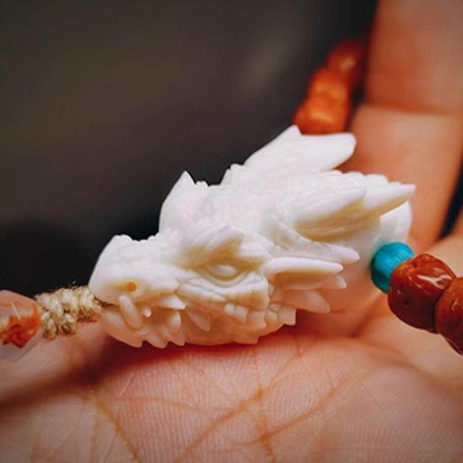 魔龙猛犸鹿角佛头三通金刚星月菩提椰蒂配饰DIY配件手持吊坠