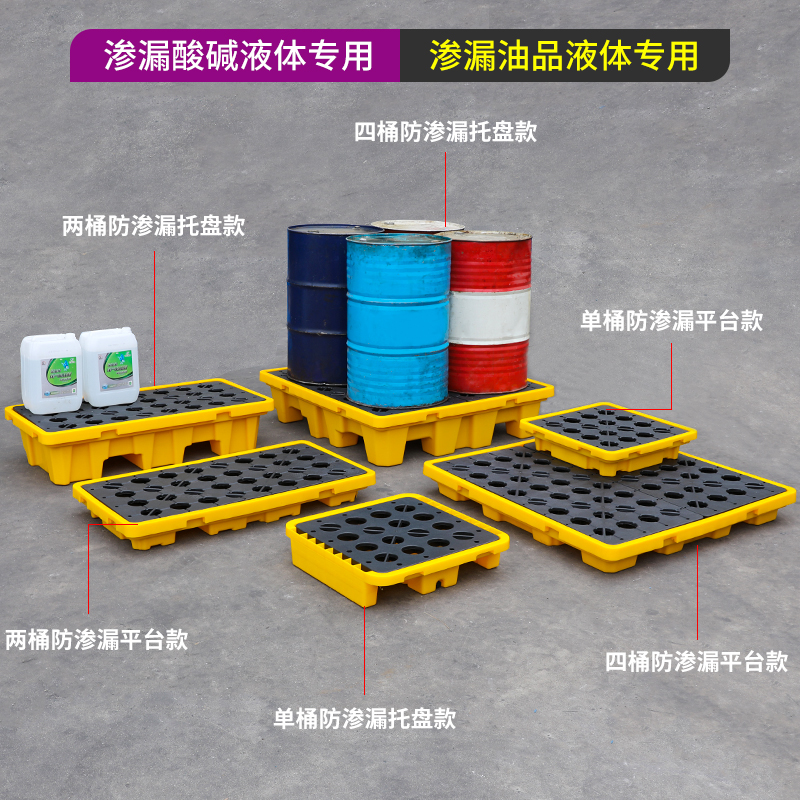 危废防渗漏托盘化学品防漏废机油桶接油盘废液防泄漏二次容器塑料