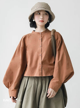 印计谷羽 2024年秋装新款设计感小众显瘦衬衫女百搭长袖上衣F670