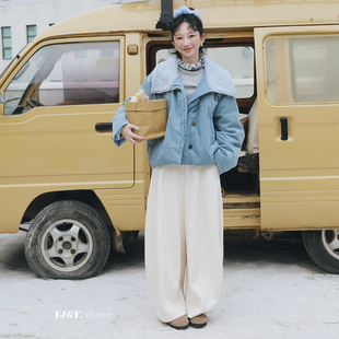 子 长裤 印计谷羽｜原创自制醋酸羊毛气球裤 加厚绒感亲肤针织阔腿裤