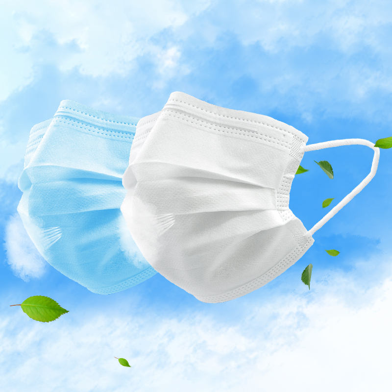 包邮整盒50只优质一次蓝色三层防尘Pm25无纺布舒适亲肤活性炭口罩