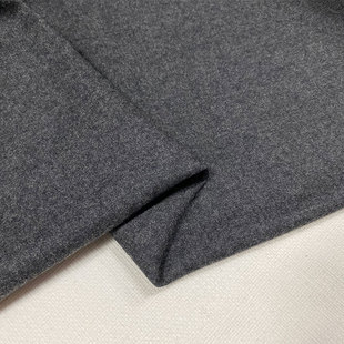 高端深灰色羊绒羊毛布料秋冬高含毛西装外套阔腿裤子套裙服装面料
