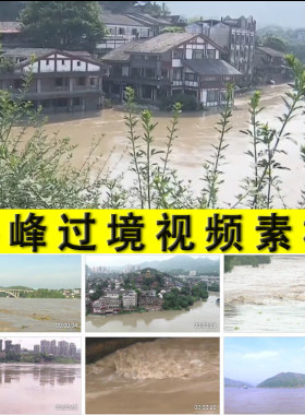 江河大洪水城市洪峰过境防洪防汛抗旱洪水泄洪水调度指挥视频素材
