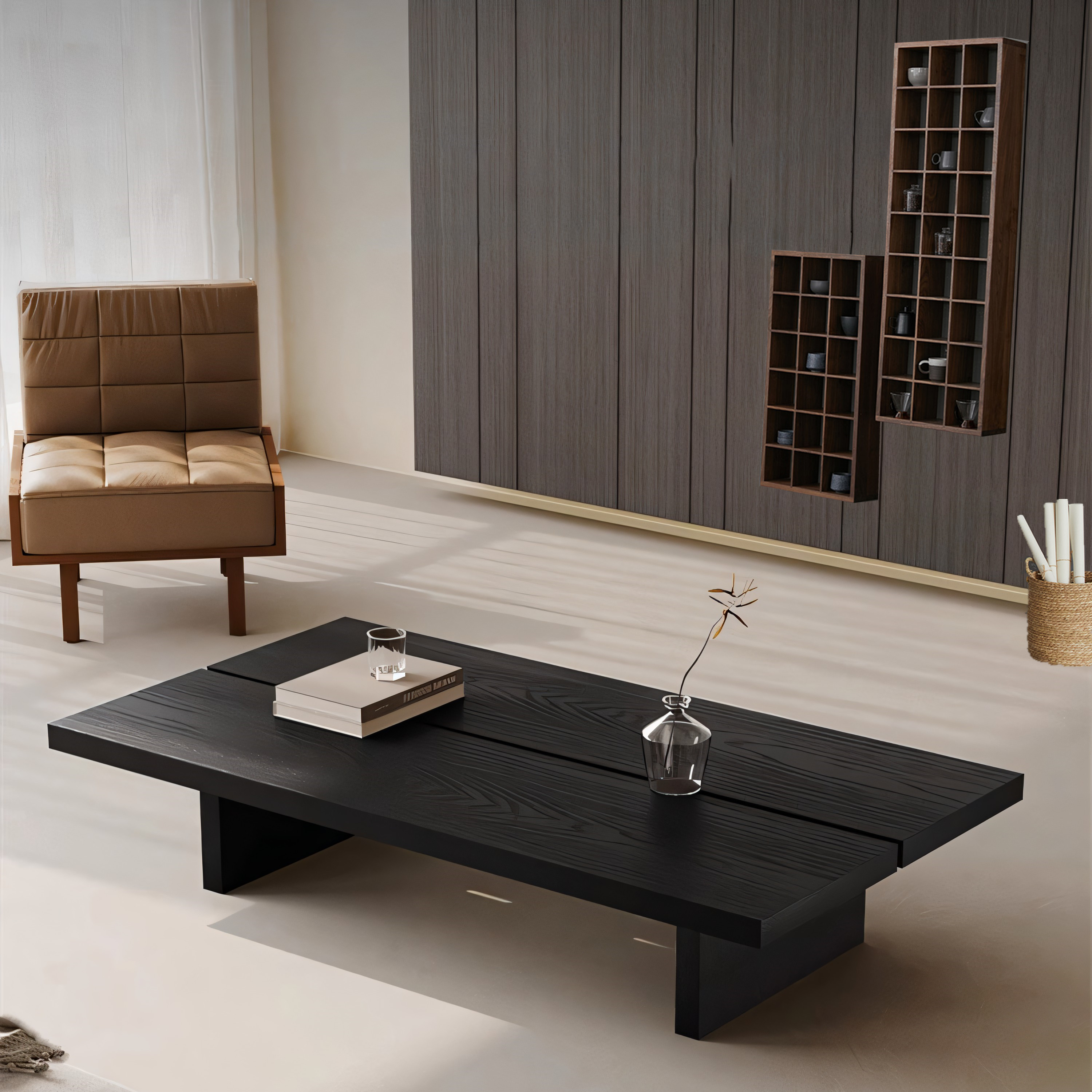 设计师简约实木侘寂风日式小桌子