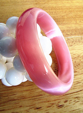 时尚风天然猫眼石多种颜色手镯