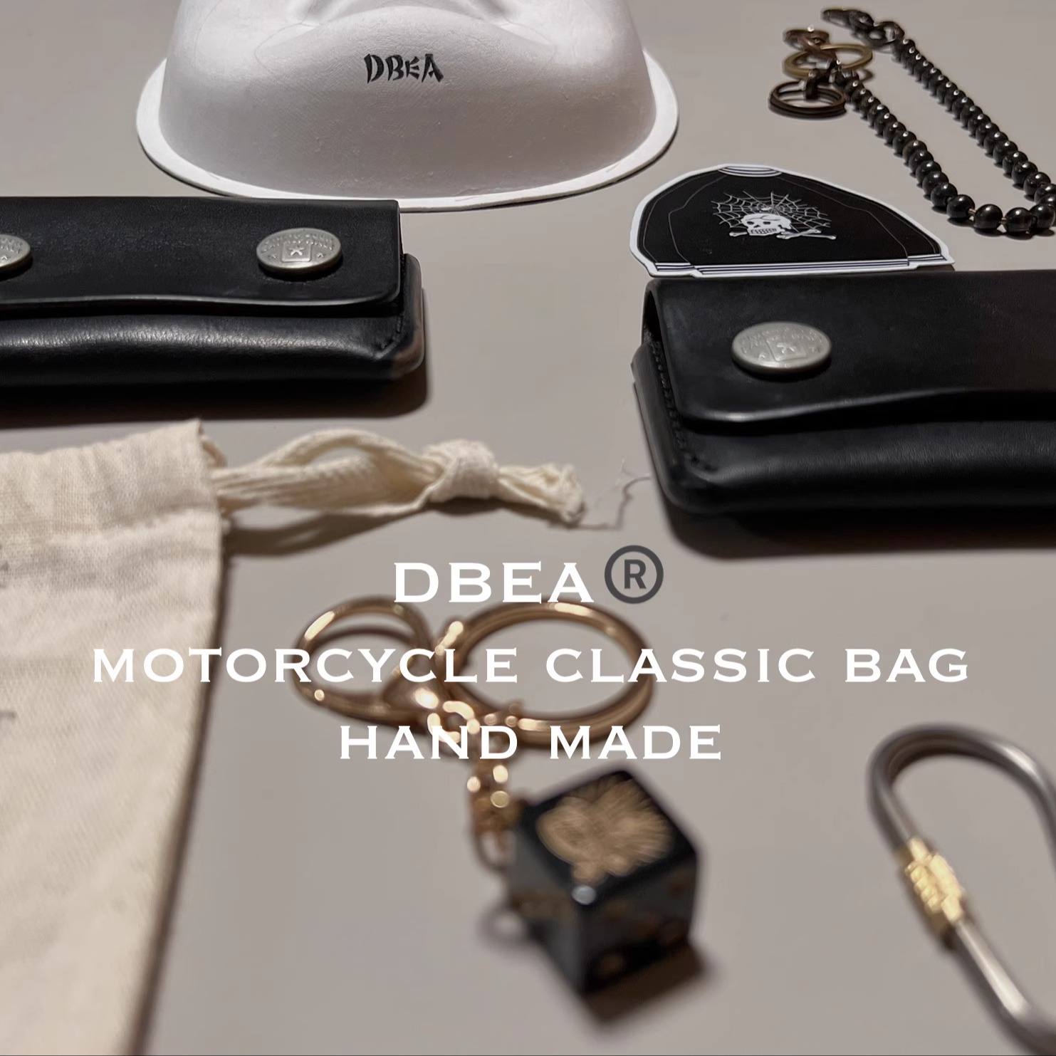 #DBEA motorcycle classic手制卡包日本昭楠多脂牛皮定制裤链伴侣