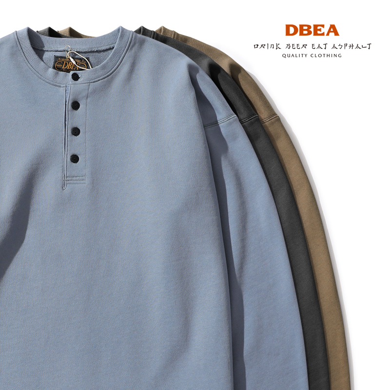 亨利领毛圈咔叽卫衣