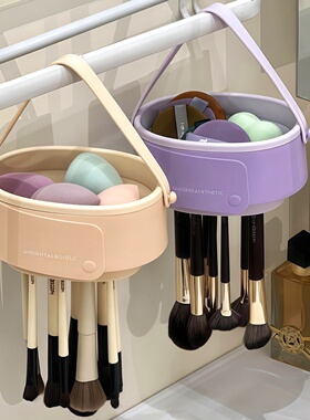 多功能洗晾一体！洗刷碗化妆刷清洗工具洗刷子神器粉扑清洁收纳筒