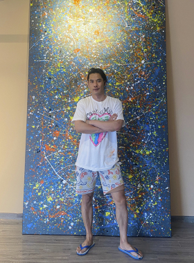 手绘抽象油画波洛克风格简约现代丙烯装饰画玄关背景墙尺寸可定制