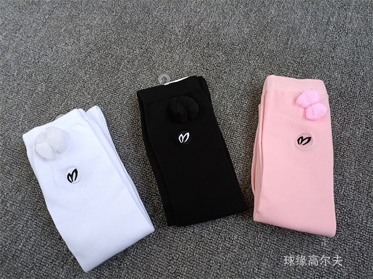 高尔夫女袜小兔子女士球袜不过膝长筒袜精梳棉吸湿透气GOLF服装