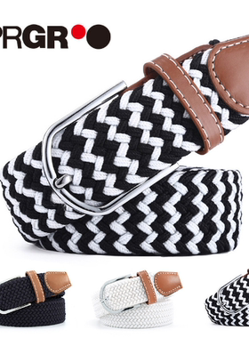 PRGR高尔夫腰带男女同款编织皮带弹力针扣高弹休闲腰带简约百搭