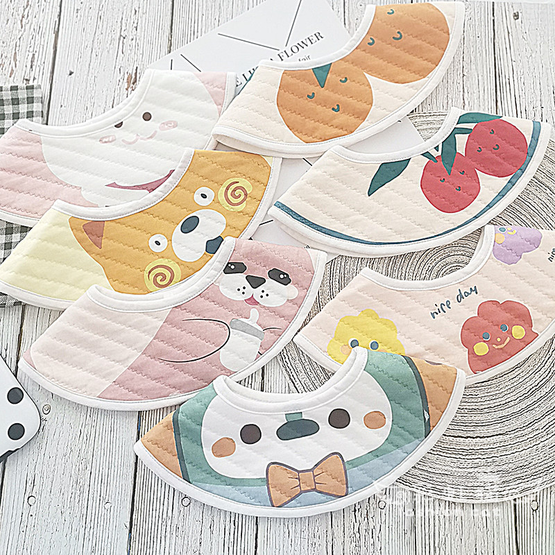 3条装ins宝宝口水巾婴儿纱布防水围嘴新生儿防吐奶围兜圆形可旋转,婴童用品,口水巾,淘宝优惠券,粉丝福利购,淘宝优惠卷