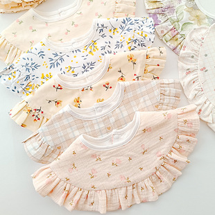 故事我storyme春夏新款宝宝棉质大披肩口水巾公主风围兜婴儿围嘴